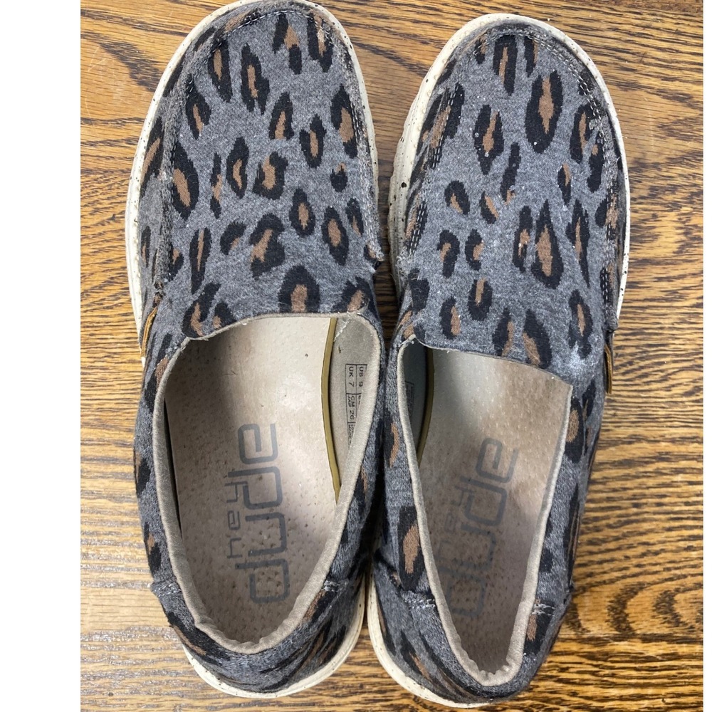 Hey Dude Misty Charcoal Cheetah Slip On Loafer Shoes Womens Size 9 140014009 - Picture 6 of 7